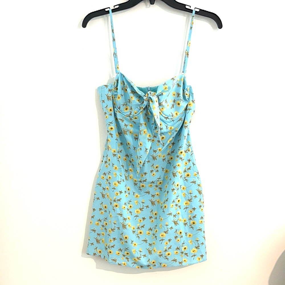 MIMOSA Super Cute Size S Floral Blue Mini Sundress